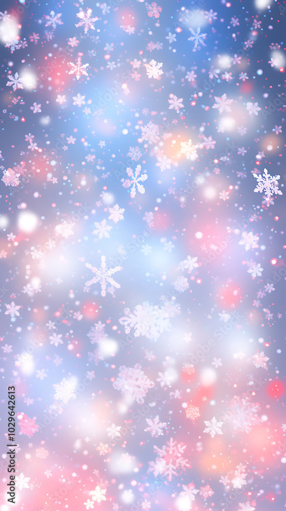 Christmas themed snowy background with falling snowflakes Christmas themed snowy background with falling snowflakes