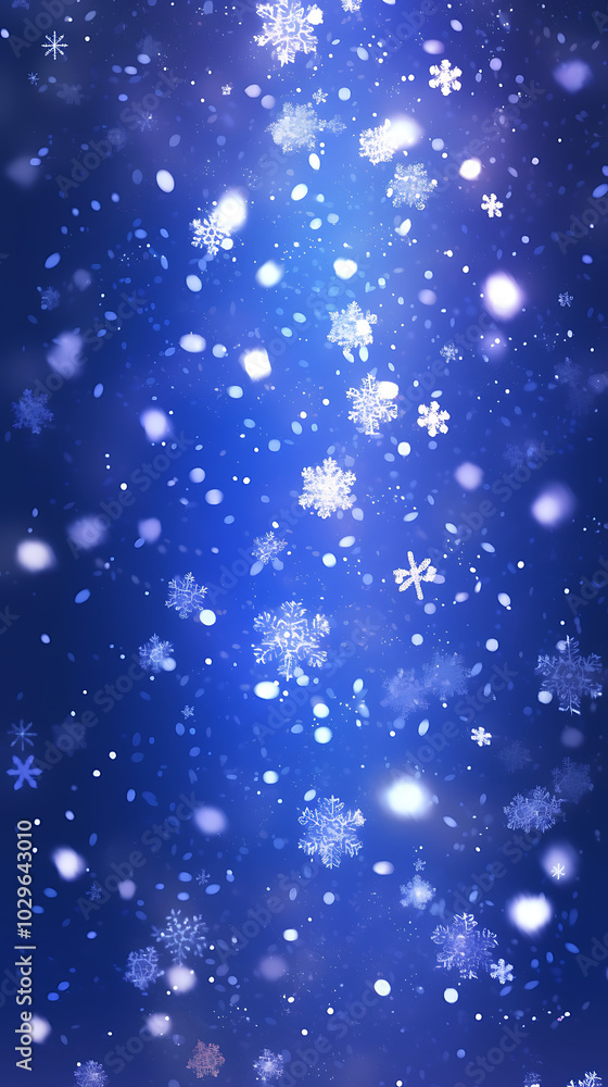 Christmas themed snowy background with blue snowflakes Christmas themed snowy background with blue snowflakes