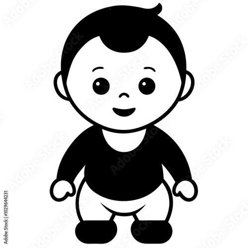 baby child silhouette vector image