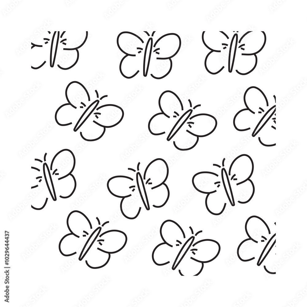 Black line art butterfly pattern background design. templates pattern Black line art butterfly pattern background design. templates pattern