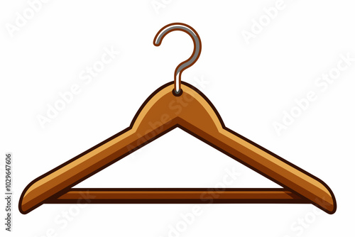 Massive wooden coat hanger, white background