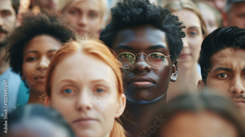 Diverse group of people with varying expressions and styles