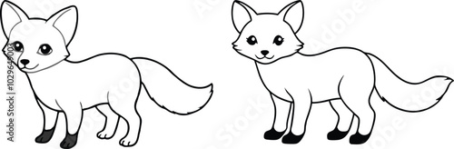 Baby Fox Animal isolated flat vector illustration.
