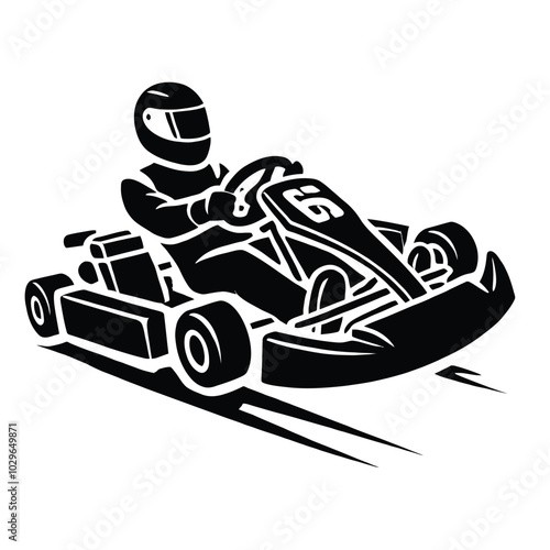 Go-Kart Racing Silhouette