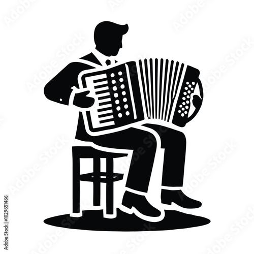 Accordion Player Silhouette