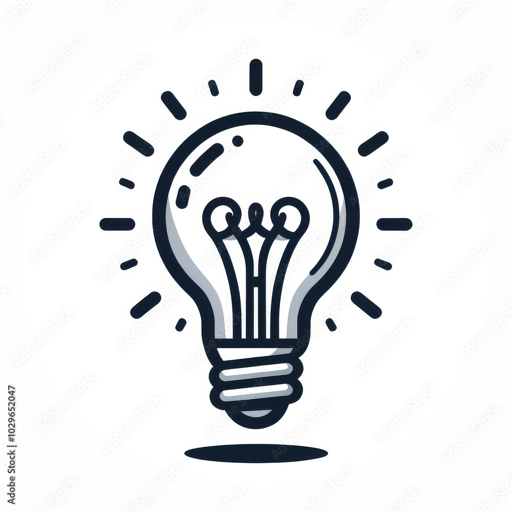 Simple Light Bulb Illustration Icon Symbolizing Ideas and Creativity, Ideal for Innovative Projects and Business Concepts Simple Light Bulb Illustration Icon Symbolizing Ideas and Creativity, Ideal for Innovative Projects and Business Concepts