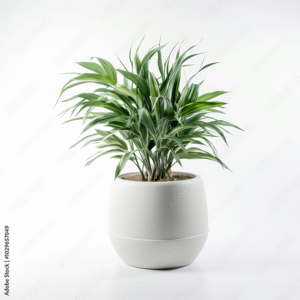 Modern Potted Indoor Plant in White Ceramic Planter for Minimalist Home Decor Modern Potted Indoor Plant in White Ceramic Planter for Minimalist Home Decor