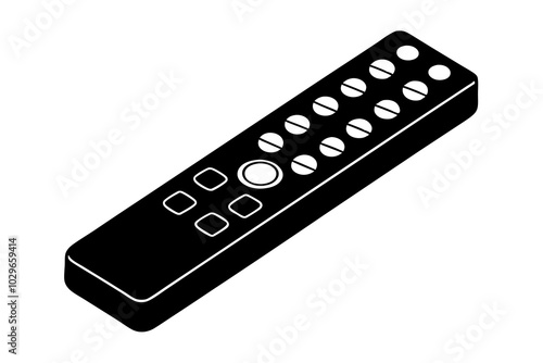 Isolated TV DVD remote control vector art illustration