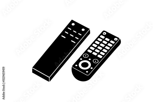 Isolated TV DVD remote control vector art illustration