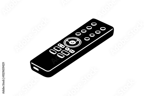 Isolated TV DVD remote control vector art illustration