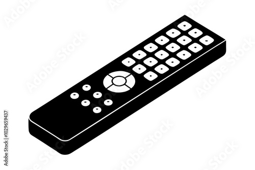 Isolated TV DVD remote control vector art illustration