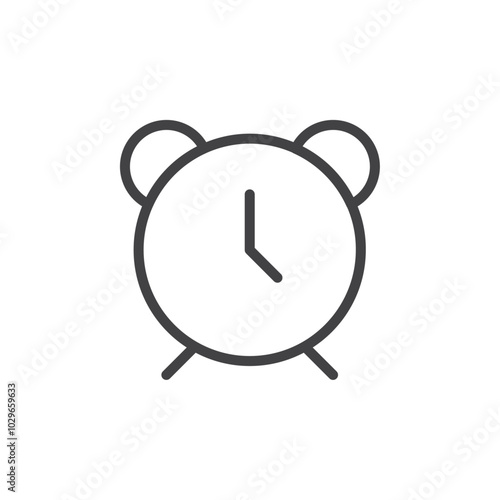 Alarm clock icon Thin outline art symbol