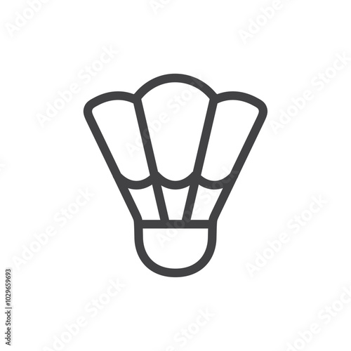 badminton shuttle icon Thin outline art symbol