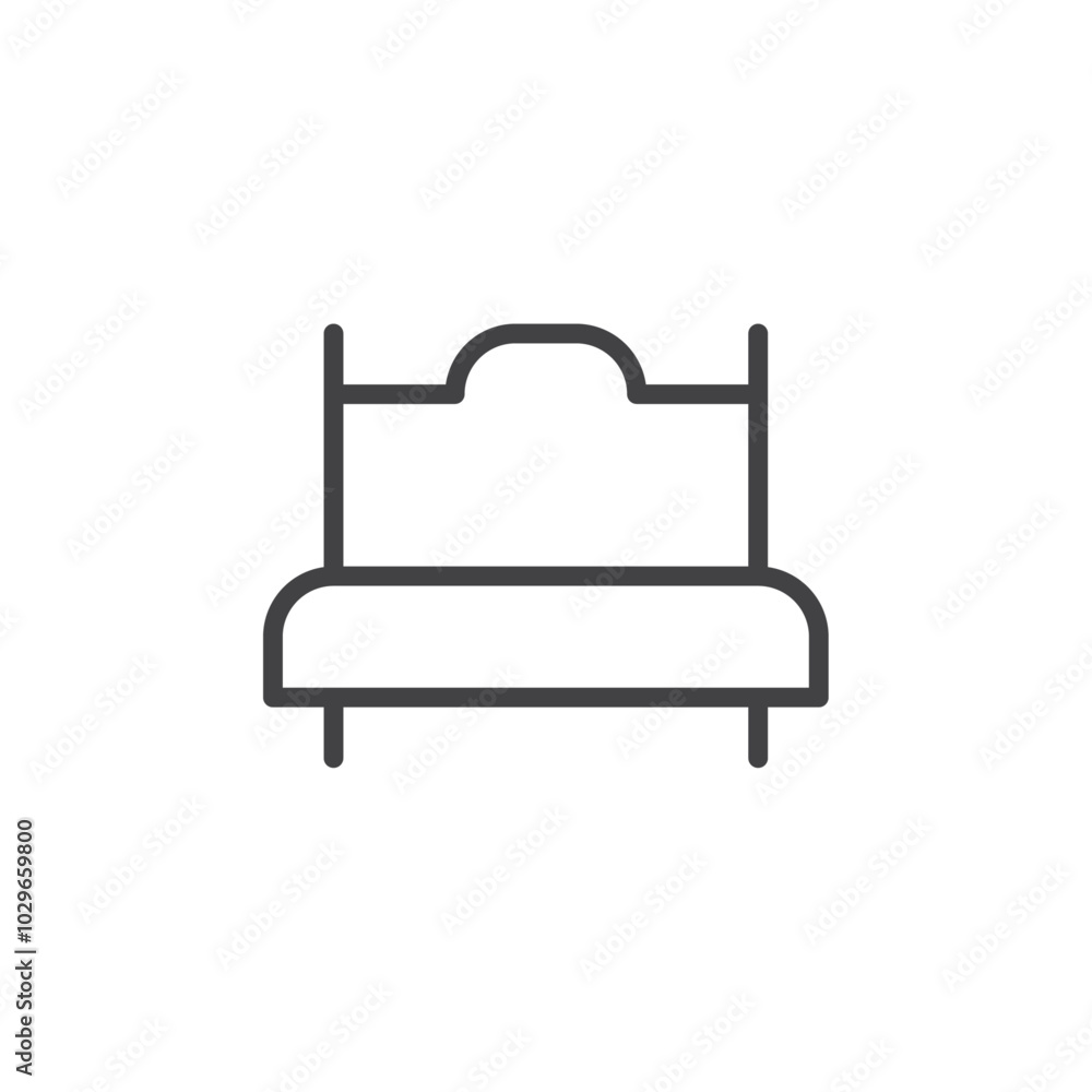 Bed icon Thin outline art symbol Bed icon Thin outline art symbol