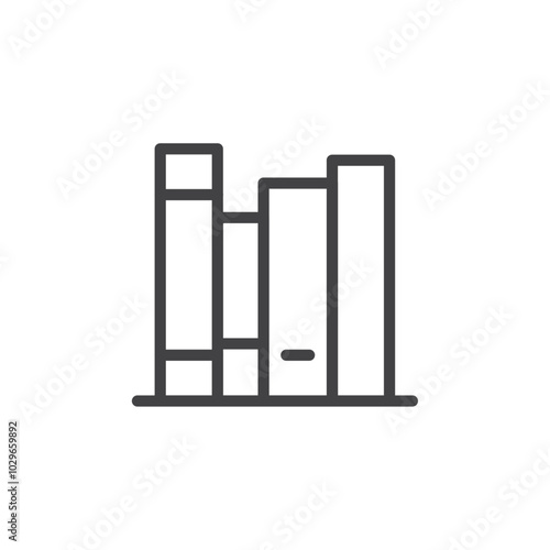 Book shelf icon Thin outline art symbol