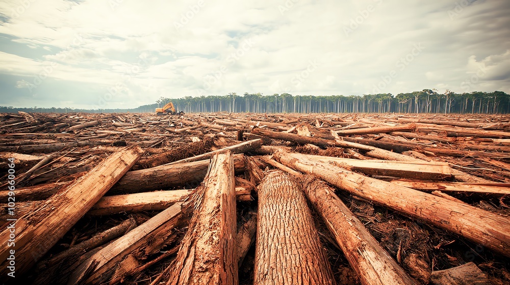A vast expanse of fallen logs in a deforested area, showcasing the impact of logging on natural landscapes. A vast expanse of fallen logs in a deforested area, showcasing the impact of logging on natural landscapes.