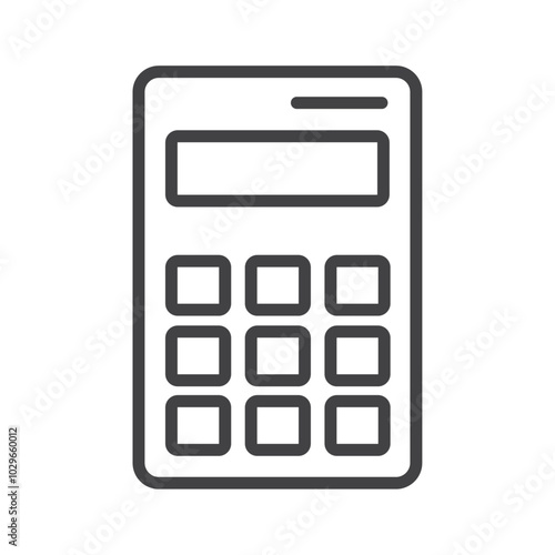 Calculator icon Thin outline art symbol