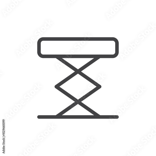 Car lifter icon Thin outline art symbol