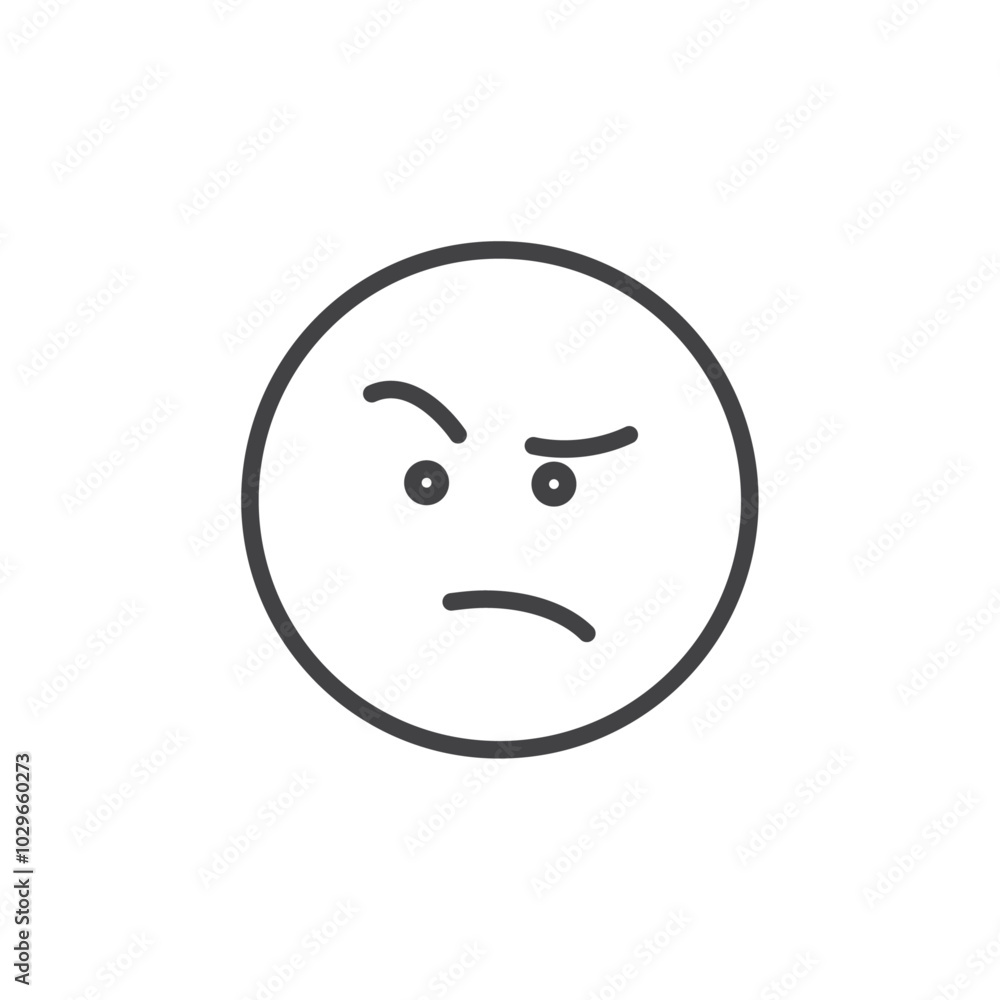 Confused emoji icon Thin outline art symbol Confused emoji icon Thin outline art symbol