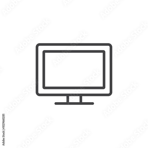 Computer icon Thin outline art symbol