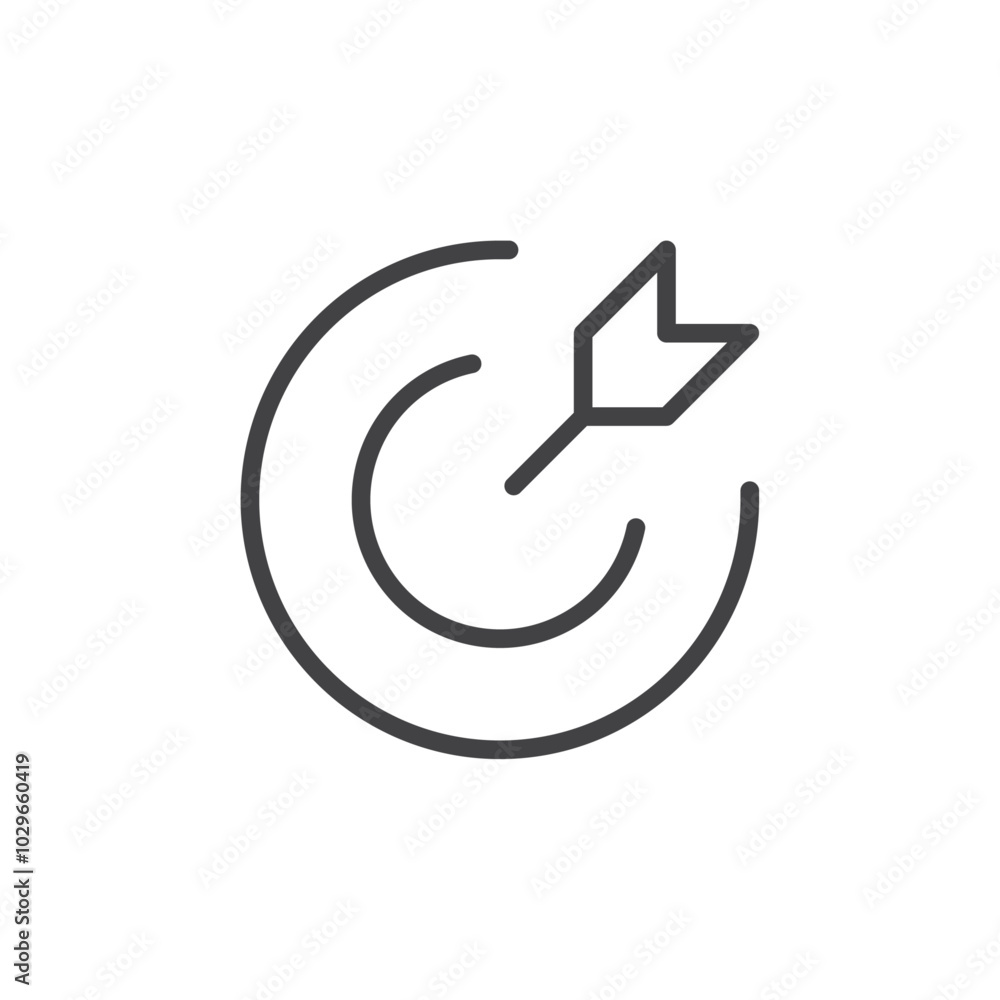Dart icon Thin outline art symbol Dart icon Thin outline art symbol