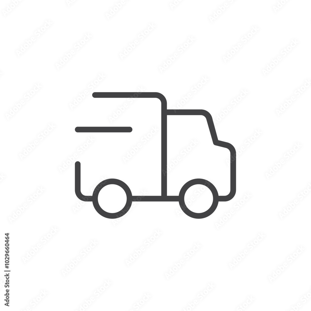 Delivery truck icon Thin outline art symbol Delivery truck icon Thin outline art symbol