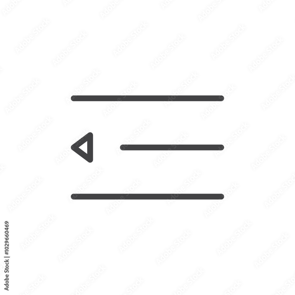 Dedent icon Thin outline art symbol Dedent icon Thin outline art symbol
