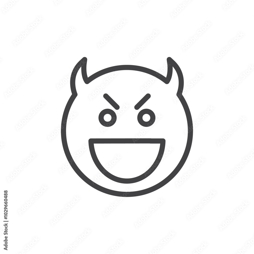 Devil icon Thin outline art symbol Devil icon Thin outline art symbol