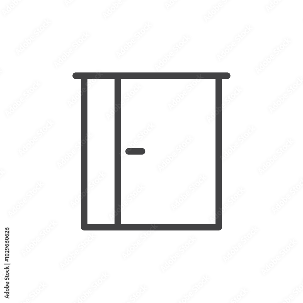 Door icon Thin outline art symbol Door icon Thin outline art symbol