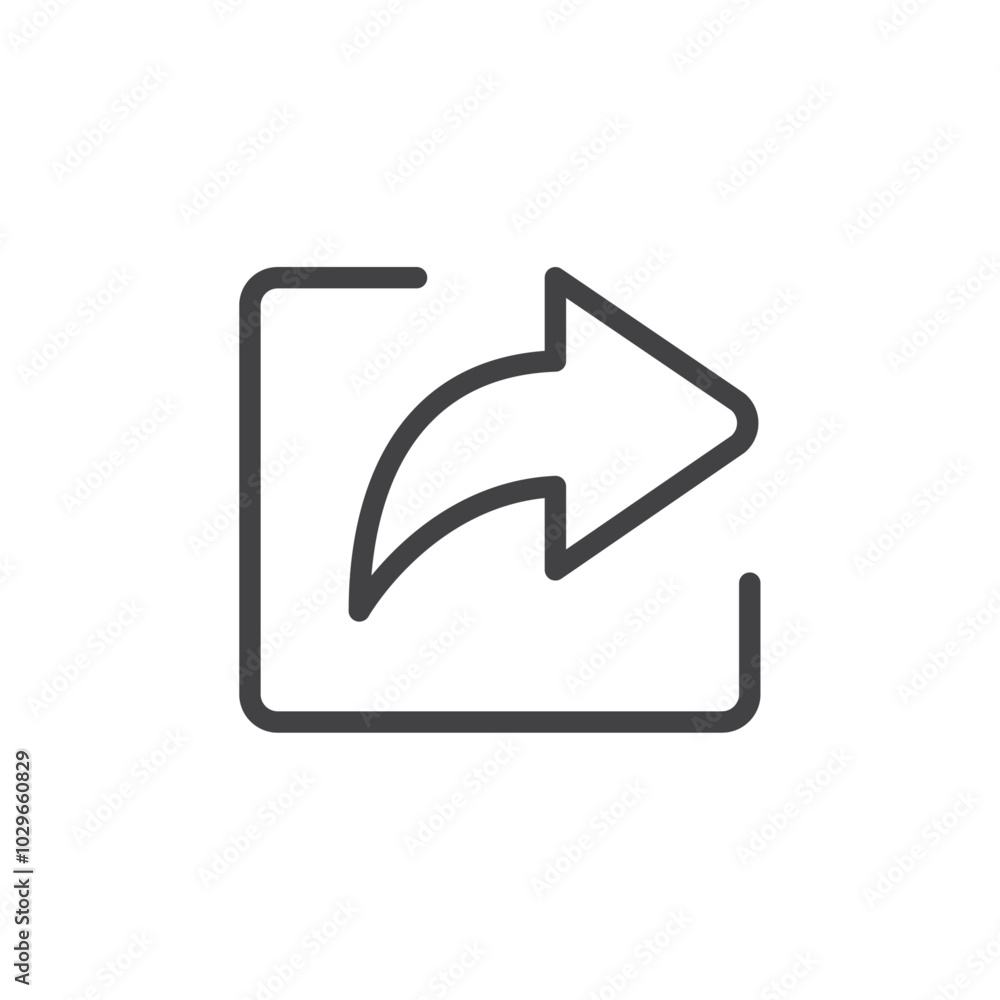 Forward icon Thin outline art symbol Forward icon Thin outline art symbol