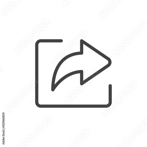 Forward icon Thin outline art symbol