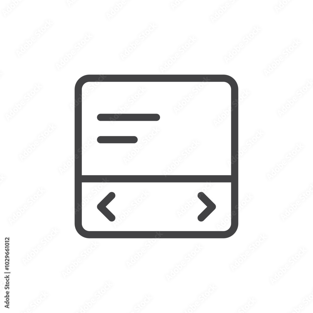 Horizontal scrolling text icon Thin outline art symbol Horizontal scrolling text icon Thin outline art symbol