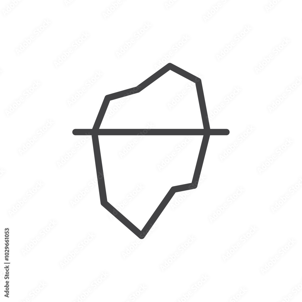 Iceberg icon Thin outline art symbol Iceberg icon Thin outline art symbol