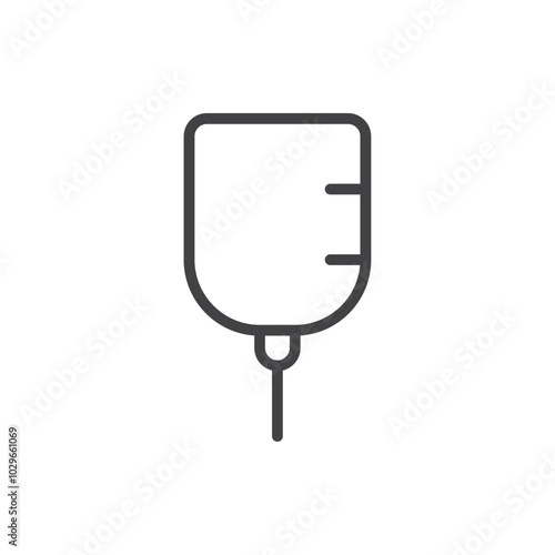 Iv bag icon Thin outline art symbol