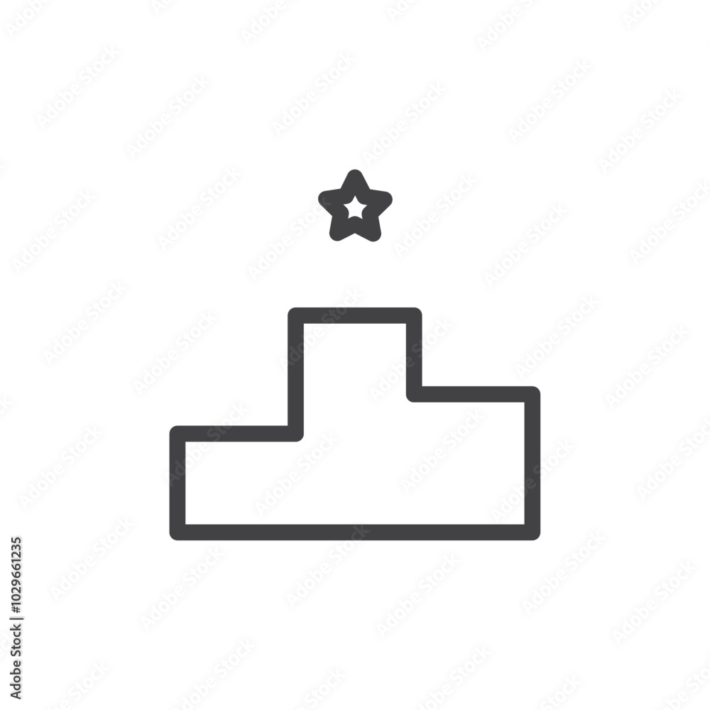 Leader board icon Thin outline art symbol Leader board icon Thin outline art symbol