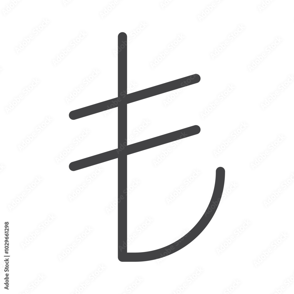 Lira icon Thin outline art symbol Lira icon Thin outline art symbol