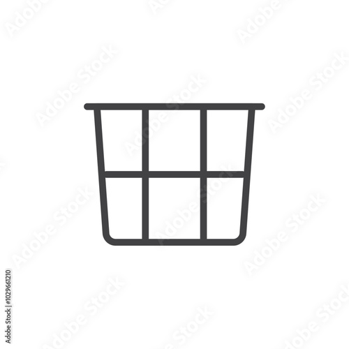 Laundry basket icon Thin outline art symbol