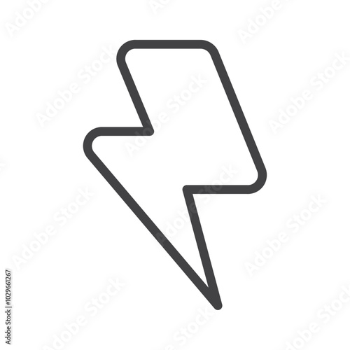 Lightening icon Thin outline art symbol