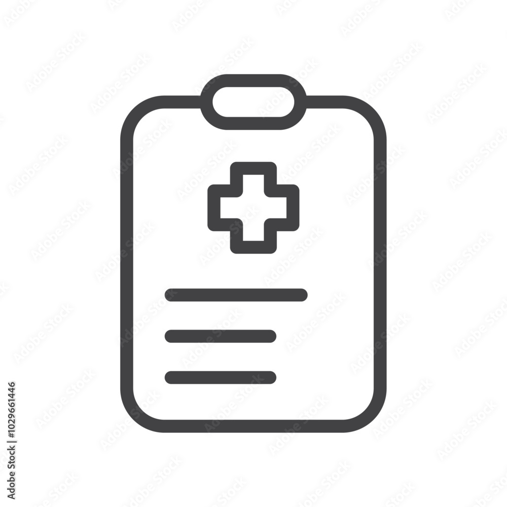 Medical reports icon Thin outline art symbol Medical reports icon Thin outline art symbol
