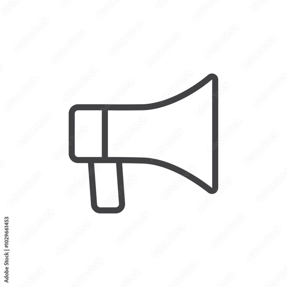 Megaphone icon Thin outline art symbol Megaphone icon Thin outline art symbol