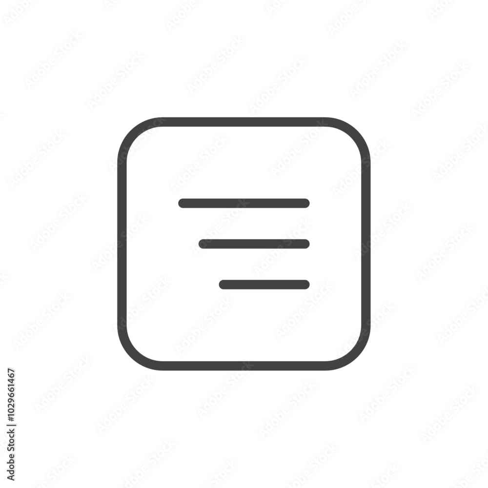 Menu icon Thin outline art symbol Menu icon Thin outline art symbol