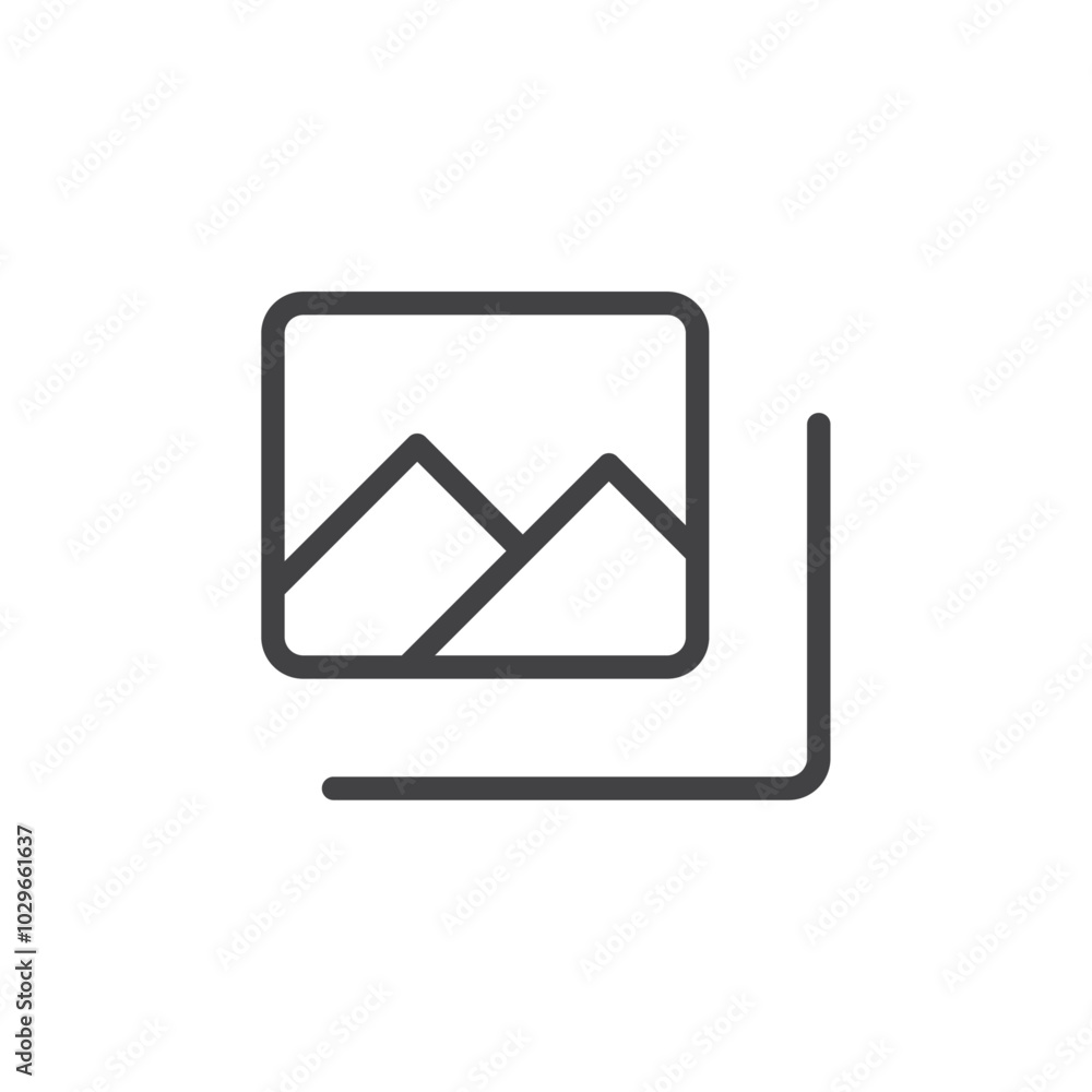 Pictures icon Thin outline art symbol Pictures icon Thin outline art symbol