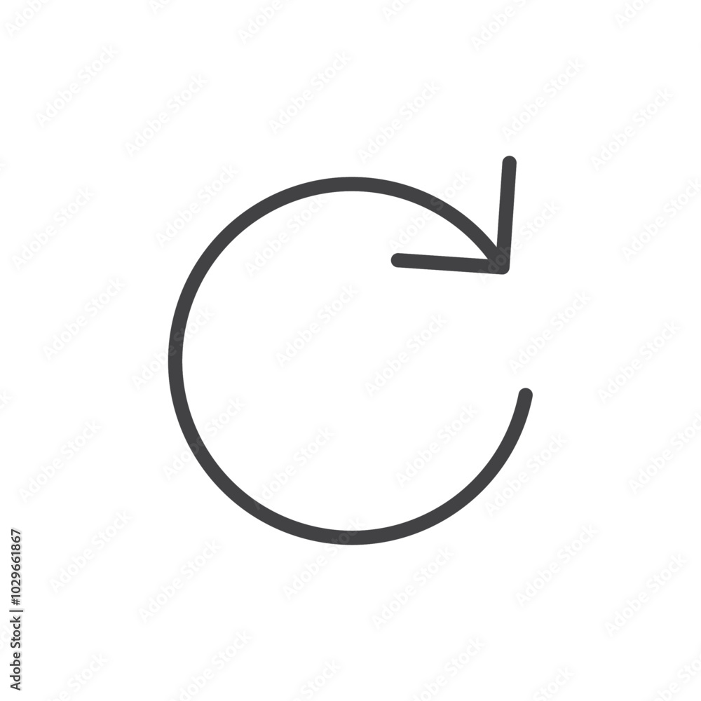 Refresh icon Thin outline art symbol Refresh icon Thin outline art symbol