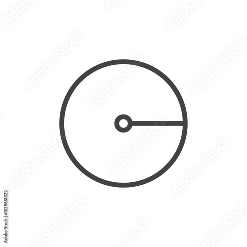 Radius icon Thin outline art symbol