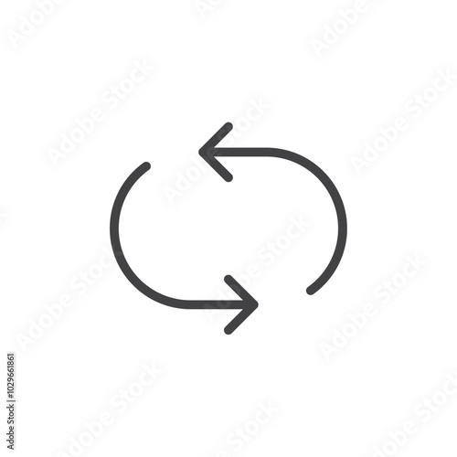 Refresh icon Thin outline art symbol