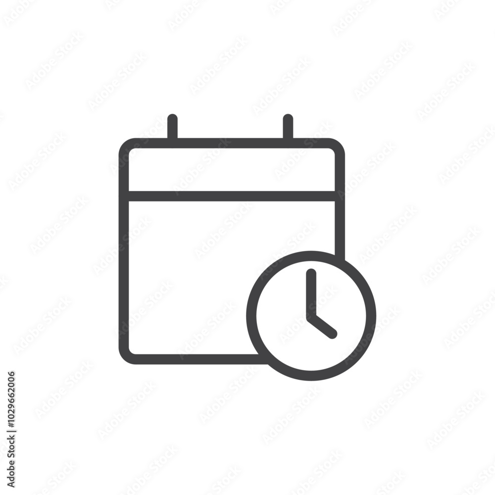 Schedual icon Thin outline art symbol Schedual icon Thin outline art symbol