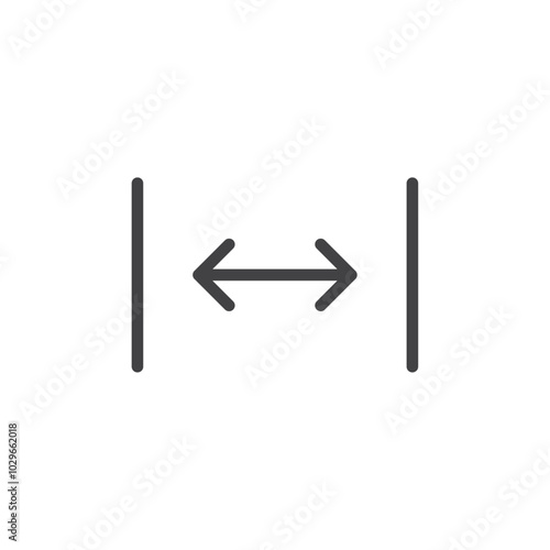 Scroll bar icon Thin outline art symbol