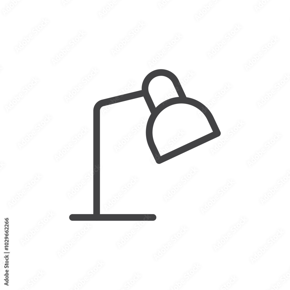 Table lamp icon Thin outline art symbol Table lamp icon Thin outline art symbol