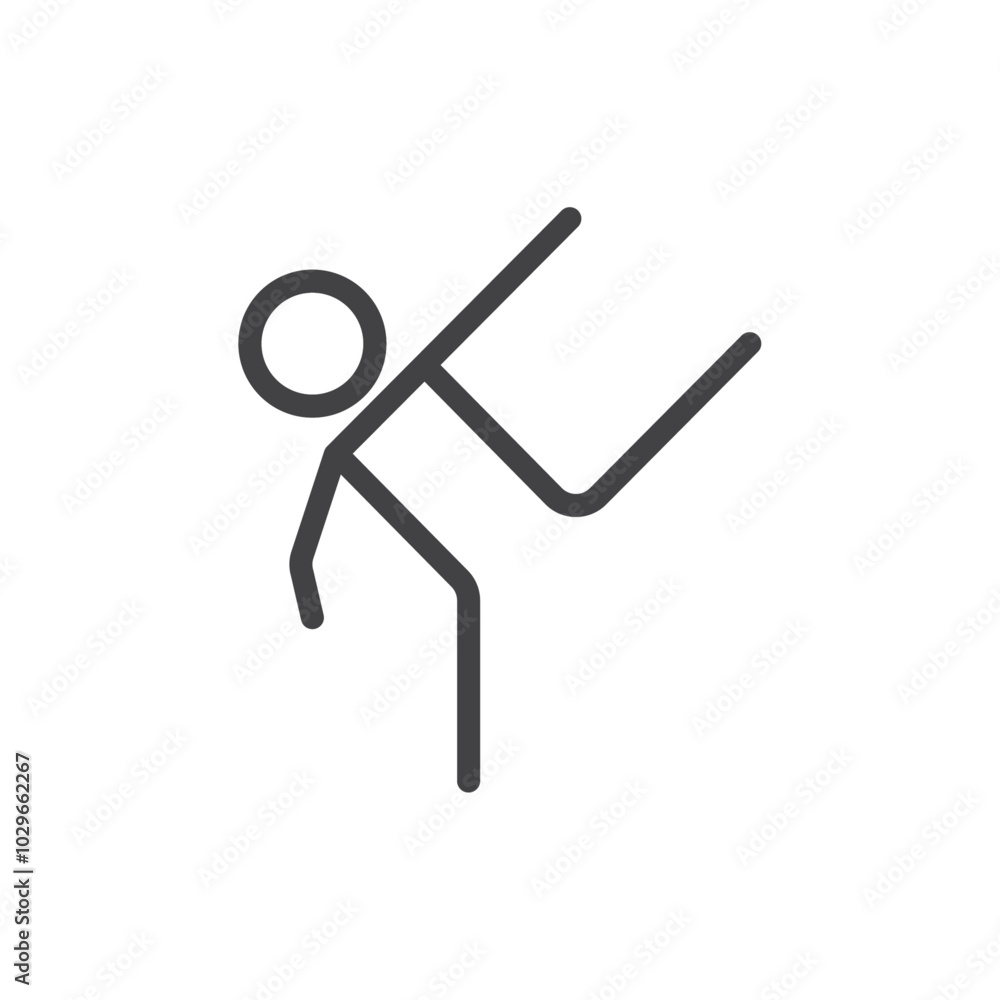 Taekwondo icon Thin outline art symbol Taekwondo icon Thin outline art symbol