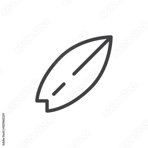 Surfboard icon Thin outline art symbol